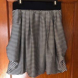 Knee length striped skirt